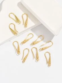 10pcs/set Textured Metal DIY Earrings Accessory - Yellow Gold - View 4