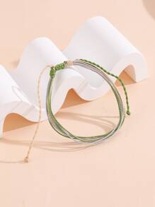 撞色分層腳鏈 - 彩色 - 查看 2