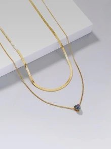 Nooxian 2 cái/bộ Vòng cổ trái tim quyến rũ - Vàng - Xem 4