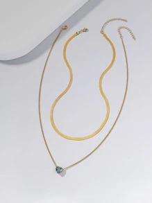 Nooxian 2 cái/bộ Vòng cổ trái tim quyến rũ - Vàng - Xem 5