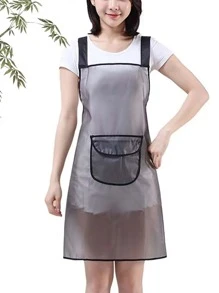 1 pieza Delantal impermeable con correa para el cuello y la cintura para mujeres, ideal para tareas domésticas y trabajo para mantener limpio y libre de polvo, cocina, baño, hogar, proveedores del hogar