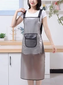 1 pieza Delantal impermeable con correa para el cuello y la cintura para mujeres, ideal para tareas domésticas y trabajo para mantener limpio y libre de polvo, cocina, baño, hogar, proveedores del hogar