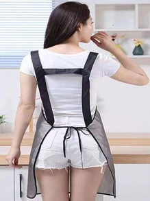 1 pieza Delantal impermeable con correa para el cuello y la cintura para mujeres, ideal para tareas domésticas y trabajo para mantener limpio y libre de polvo, cocina, baño, hogar, proveedores del hogar