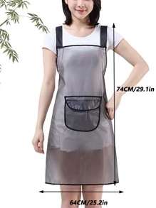 1 pieza Delantal impermeable con correa para el cuello y la cintura para mujeres, ideal para tareas domésticas y trabajo para mantener limpio y libre de polvo, cocina, baño, hogar, proveedores del hogar