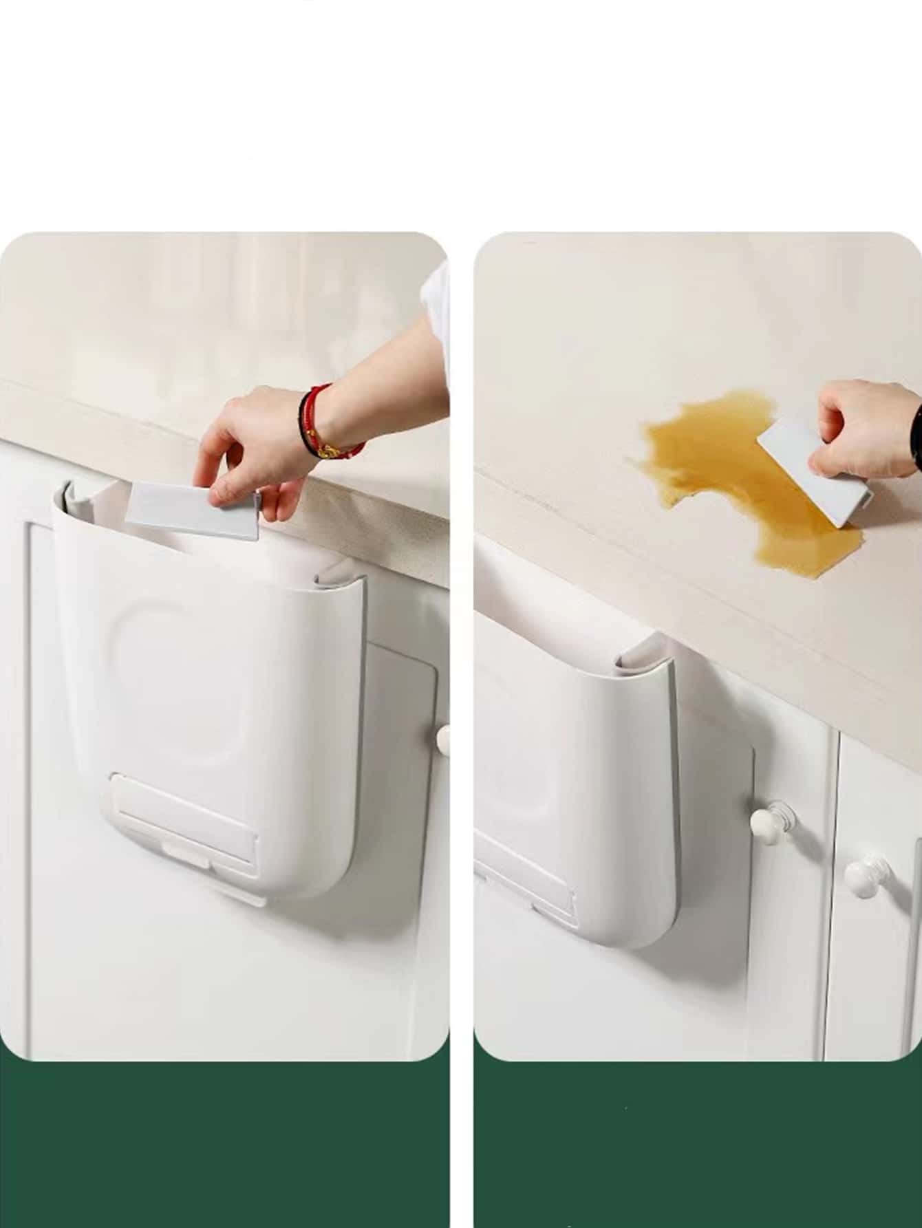 1pc PP Waste Bin, Creative Foldable Hanging Garbage Can For Kitchen