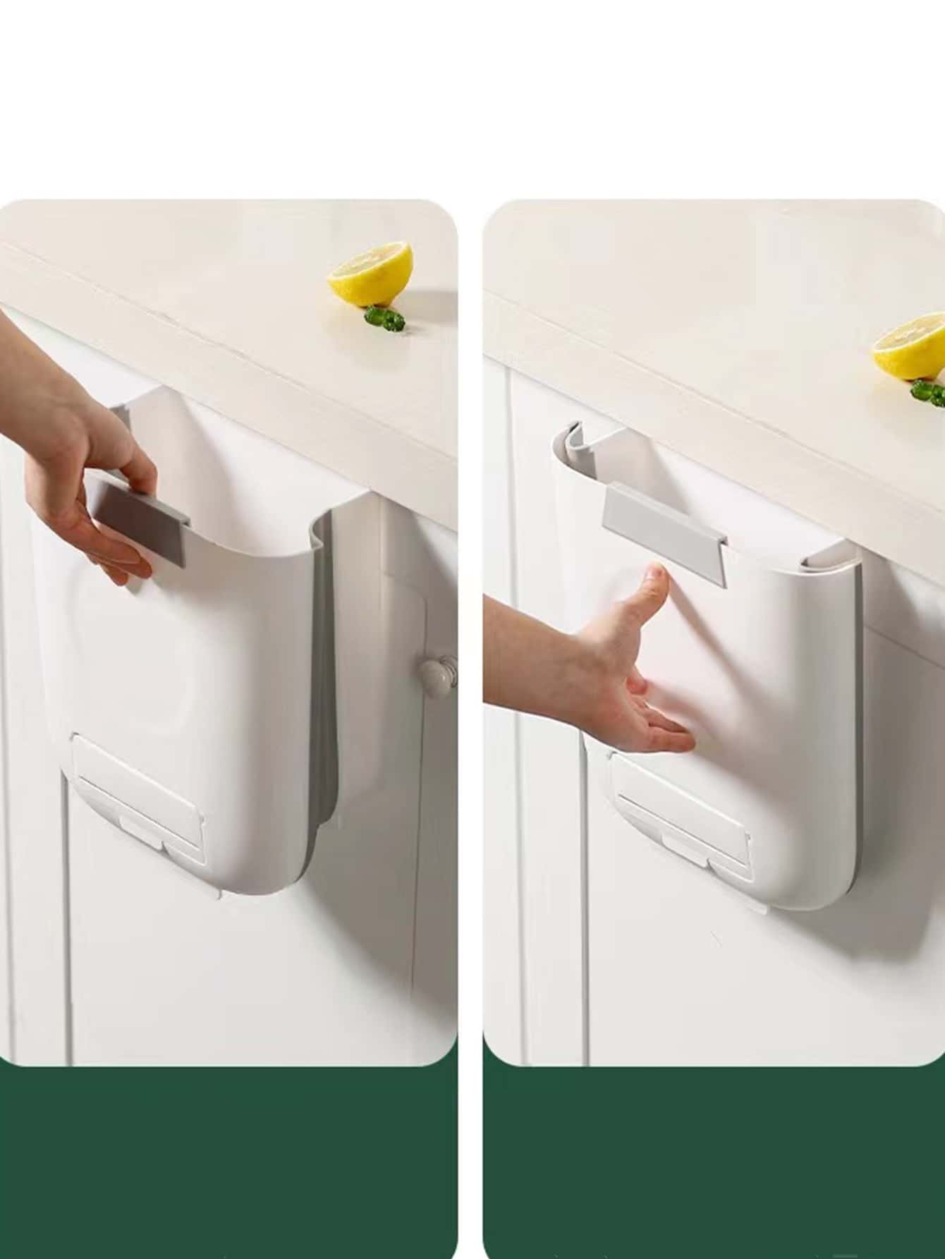 1pc PP Waste Bin, Creative Foldable Hanging Garbage Can For Kitchen