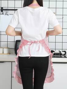 1入組花卉圖案圍裙現代滌綸防油耐用廚房圍裙 - 彩色 - 查看 3