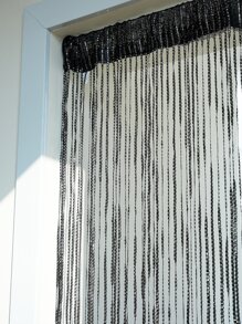 1 pieza Cuerda moderno de tela Cortina de puerta para casa - Negro - Ver 6