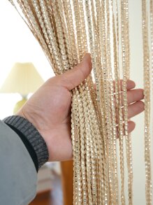 1pc Fashionable S Line Curtain For Doors - Gold - View 1