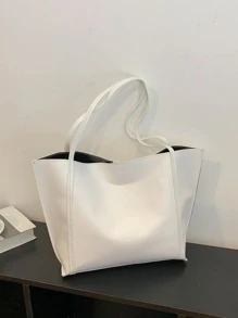 Túi Xách tay Nữ màu trơn Đúng mốt - trắng - Xem 2