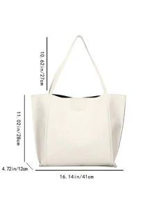 Túi Xách tay Nữ màu trơn Đúng mốt - trắng - Xem 3