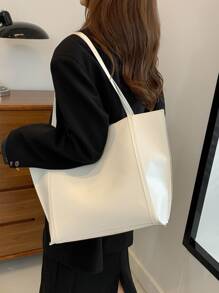 Túi Xách tay Nữ màu trơn Đúng mốt - trắng - Xem 4