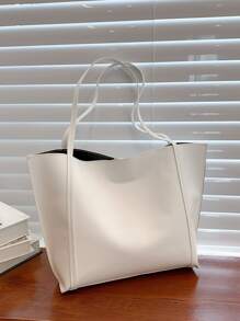 Túi Xách tay Nữ màu trơn Đúng mốt - trắng - Xem 5