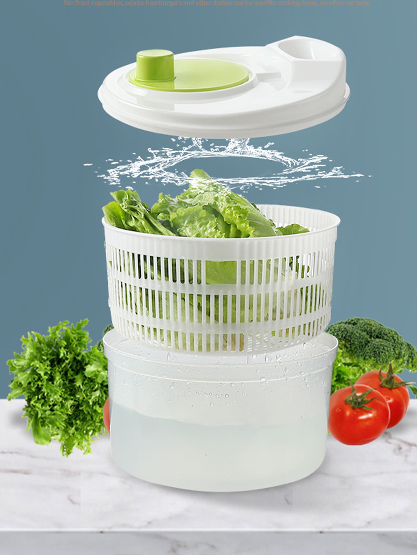 1入組PP蔬菜瀝水籃簡約風白色PP蔬菜和水果瀝水籃