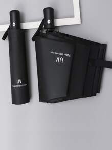 1pc Letter Graphic Umbrella, Daily Foldable Portable Plastic Automatic Umbrella For Outdoor,Spring Summer Picks,Brides Maid Gifts,Room,Bedroom Decor,Beach,Travel,For Men,For Women,Vacation,Cute Stuff - Multicolor - View 1