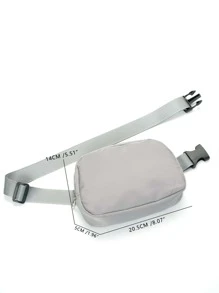 حقيبة خصر/حقيبة عبر الجسم من النايلون للرياضة، تناسب الهاتف، مناسبة للجري والتنزه والدراجات والياقة البدنية، تصميم عصري بسيط، مناسبة للجنسين، مناسبة للطلاب - رمادي فاتح - مشاهدة 5