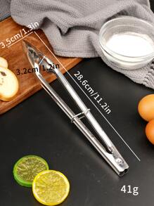 1入組不銹鋼食品鉗廚房用極簡銀色餐鉗