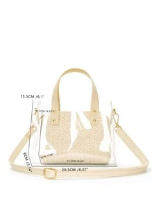 Túi đeo chéo trẻ em màu trơn Có thể điều chỉnh được - Màu Khaki - Xem 4