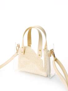 Túi đeo chéo trẻ em màu trơn Có thể điều chỉnh được - Màu Khaki - Xem 6