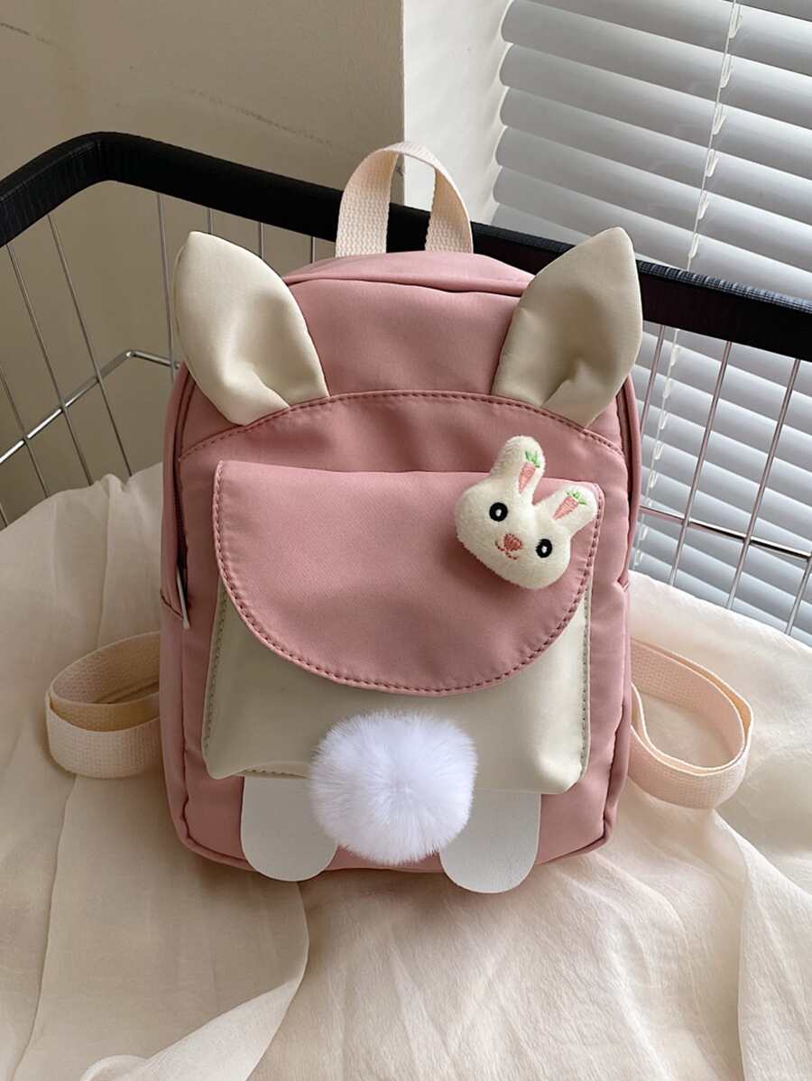 Waterproof,Lightweight,Portable Mini Rabbit Ear Design Fashion Backpack With Adjustable-Strap & Pom Pom School Bag For Graduate, Teen Girls, Freshman, Sophomore, Junior & Senior In College, University & High School, Perfect For Outdoors,Travel & Back To SchoolSchool Backpack,School Bag,School Bookbag,Big Backpack,Large Capacity,Portable,Lightweight,Cute, Suitable For Teen Girls Women College Students, Perfect For Back To School,First Day Of School,College,Middle School, High School
