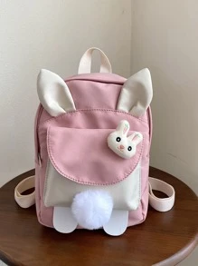 Waterproof,Lightweight,Portable Mini Rabbit Ear Design Fashion Backpack With Adjustable-Strap & Pom Pom School Bag For Graduate, Teen Girls, Freshman, Sophomore, Junior & Senior In College, University & High School, Perfect For Outdoors,Travel & Back To SchoolSchool Backpack,School Bag,School Bookbag,Big Backpack,Large Capacity,Portable,Lightweight,Cute, Suitable For Teen Girls Women College Students, Perfect For Back To School,First Day Of School,College,Middle School, High School