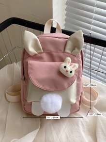 Waterproof,Lightweight,Portable Mini Rabbit Ear Design Fashion Backpack With Adjustable-Strap & Pom Pom School Bag For Graduate, Teen Girls, Freshman, Sophomore, Junior & Senior In College, University & High School, Perfect For Outdoors,Travel & Back To SchoolSchool Backpack,School Bag,School Bookbag,Big Backpack,Large Capacity,Portable,Lightweight,Cute, Suitable For Teen Girls Women College Students, Perfect For Back To School,First Day Of School,College,Middle School, High School