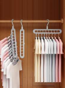 1pc Portable Plastic Clothes Hanger, Multifunction Multi-hole Foldable Clothes Hanger For Home And Travel