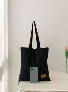 轻便商务休闲手提包，大容量，双提手设计，适合青少年、女性、大学生、年轻职业人士和上班族。 - 黑色 - 查看 3