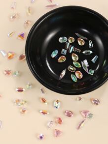 1 件装 Y2K 美学几何水钻美甲装饰 DIY 指甲饰物美甲宝石美甲用品指甲 - 彩色 - 查看 3