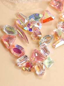 1 件装 Y2K 美学几何水钻美甲装饰 DIY 指甲饰物美甲宝石美甲用品指甲 - 彩色 - 查看 7