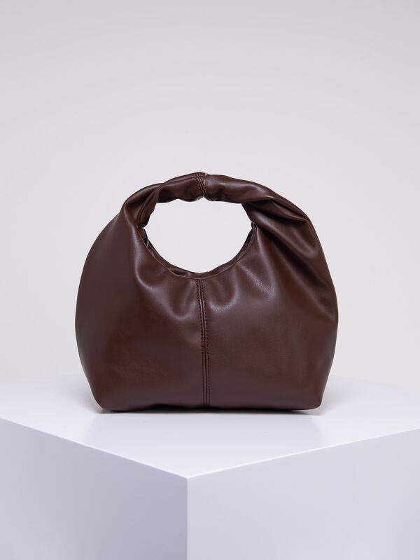Medium Hobo Bag Brown Fashionable Top Handle For Daily