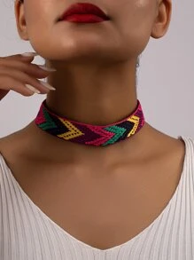 Vòng cổ bện chi tiết khối màu - Nhiều màu - Xem 1