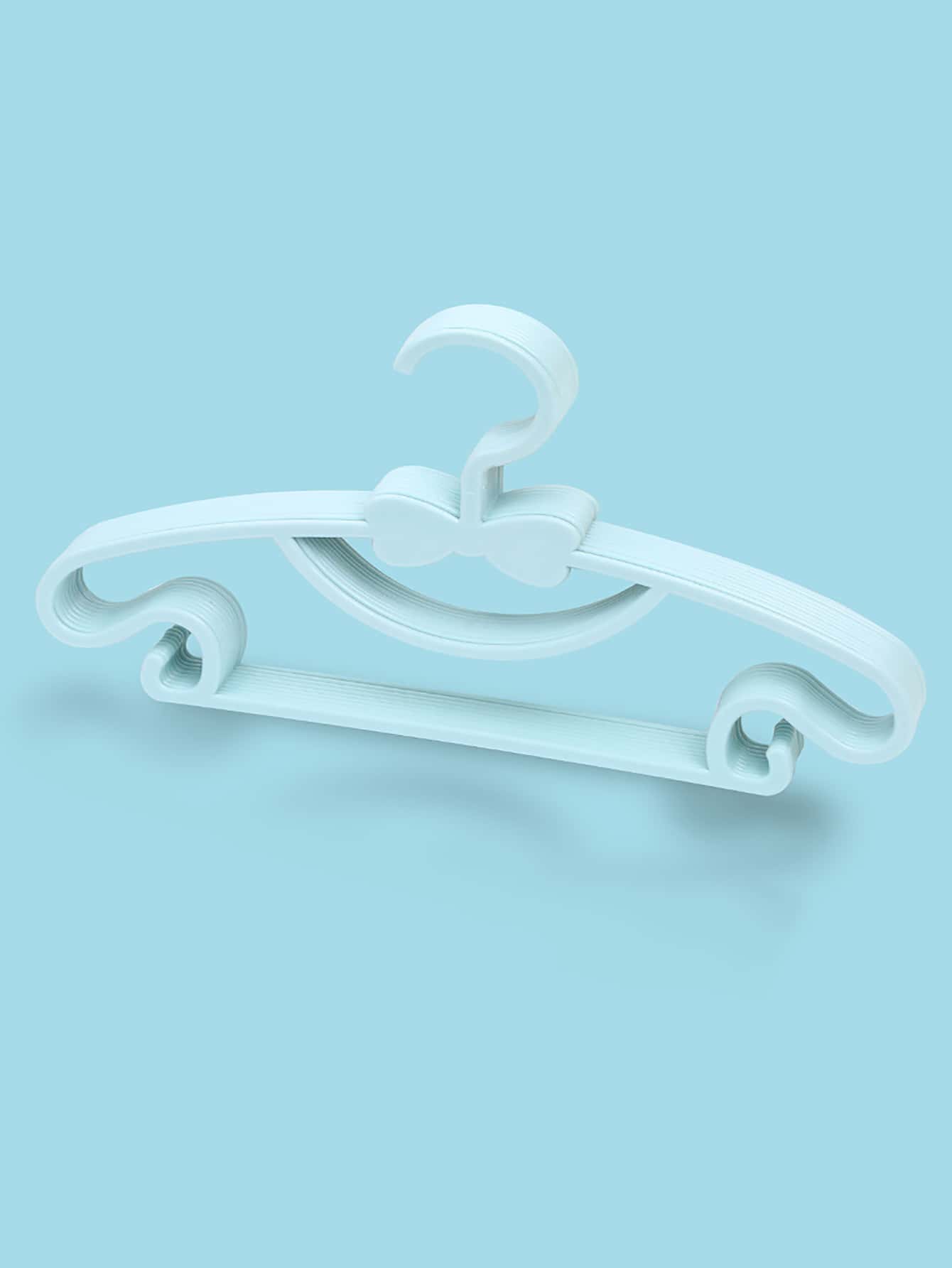 5pcs Plastic Clothes Hanger, Creative Bow Design Multi-purpose Hanger For Home - Blue - View 1