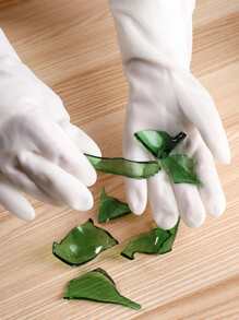 1對PVC家用手套現代主義字母圖形保暖襯里長廚房洗碗手套