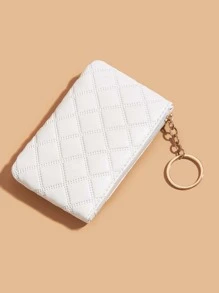 Flower-Pressed Solid Color Women's For Women Wallet Mini Wallet Purse Wallet Coin Wallet - White - View 2