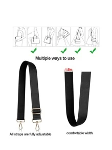 Dây đeo có thể điều chỉnh, dây thắt lưng, dây đeo vai, phụ kiện dây đeo thay thế, phụ kiện túi xách có thể điều chỉnh, thời trang cho người mới, nhân viên văn phòng, thanh thiếu niên, nữ sinh viên. - màu đen - Xem 5