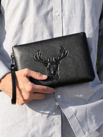 新款男士钱包 男式 PU 手拿包 零钱包 大容量 PU 皮革 商务手包 手拿包 手提包 腕包 信封包 送给丈夫的礼物 防水情人节礼物 节日洗漱包 老钱 感恩节礼物 腰包 情人节钱包 复古情人节黑色包贴纸 冬季情人节礼物 复古校园 运动生活礼品包