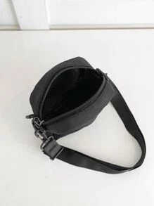 迷你男女通用方形包可调节肩带轻便，时尚白领上班族大学、工作、商务、通勤、办公室、周年纪念、情侣、生日礼物、情人节礼物、礼物 - 黑色 - 查看 3