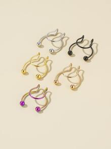 cái/bộ Vòng bít mũi bằng thép không gỉ Nhẫn giả vách ngăn mũi bằng thép không gỉ Môi giả Tai mũi Vòng không xỏ khuyên Kẹp trên mũi Hoop Nhẫn Body Quà tặng trang sức bằng thép không gỉ Quà tặng trang sức xuyên cơ thể phổ biến cho phụ nữ và nam giới - Nhiều màu - Xem 3