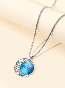 Mặt Trăng & Chòm Sao Biểu Tượng Vòng Cổ Vòng Charm - Màu Bạc Cổ - Xem 1