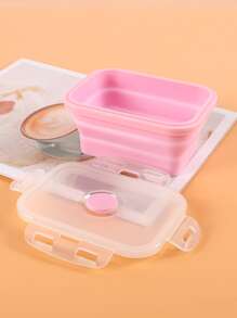 1入組矽膠午餐袋創意粉色可折疊午餐袋、工作、學校