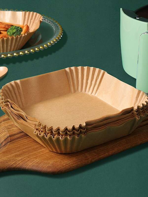 50pcs/set Paper Air Fryer Liner, Minimalist Square Air Fryer Liner For