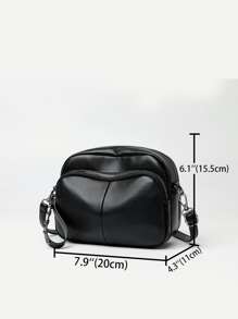 Mini Black Crossbody Bag Zipper Around - Dark Grey - View 3