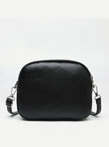 Mini Black Crossbody Bag Zipper Around - Dark Grey - View 7
