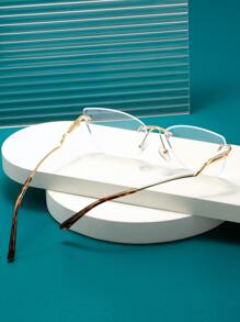 1 对女士几何框架休闲眼镜，适合女士日常生活眼镜配件