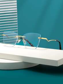 1 对女士几何框架休闲眼镜，适合女士日常生活眼镜配件