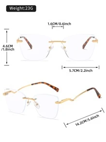 1 对女士几何框架休闲眼镜，适合女士日常生活眼镜配件