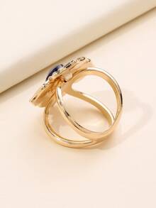 Anillo de pañuelo con diseño de diamante de imitación - Dorado - Ver 2