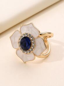 Anillo de pañuelo con diseño de diamante de imitación - Dorado - Ver 3