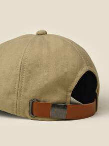 1pc Men Solid Casual Flat Cap, For Daily Life - Khaki - View 3